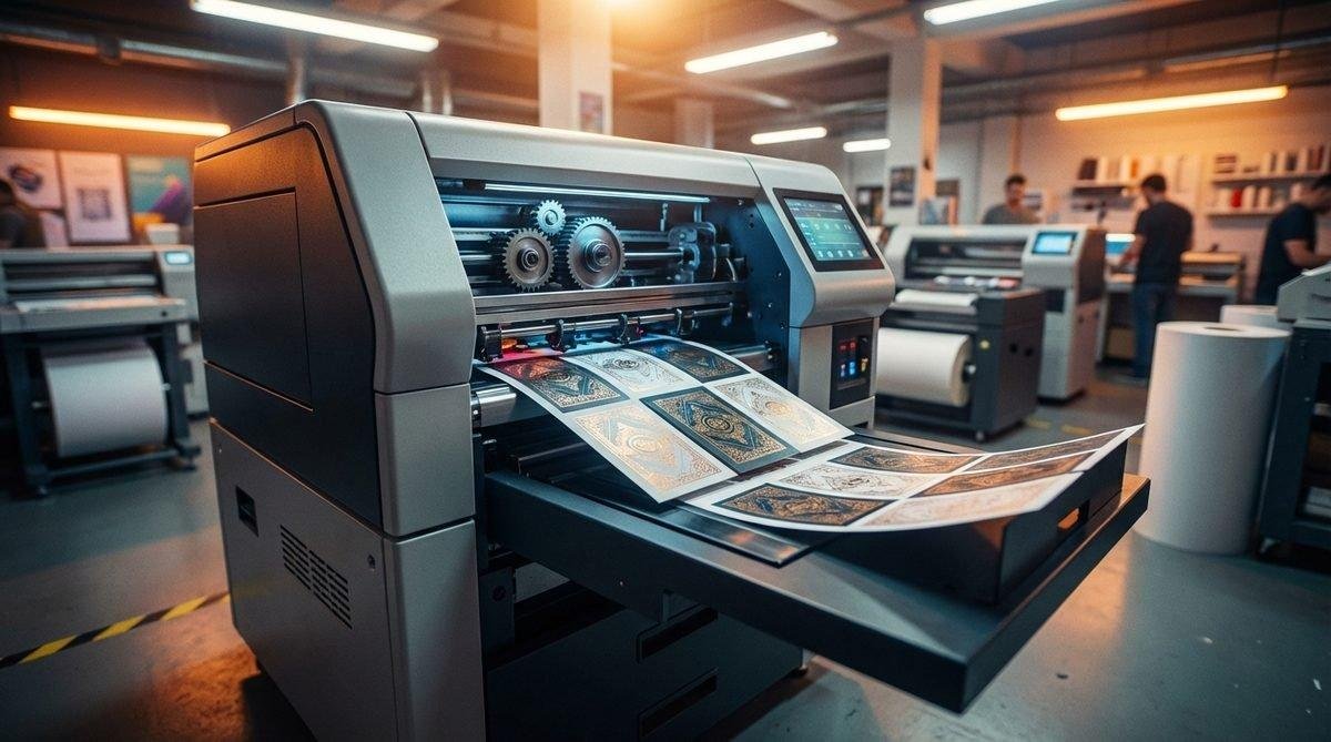 Máy in kỹ thuật số hiện đại đang in danh thiếp số lượng ít với độ chính xác cao tại In Ấn Thiên Ngọc năm 2026.