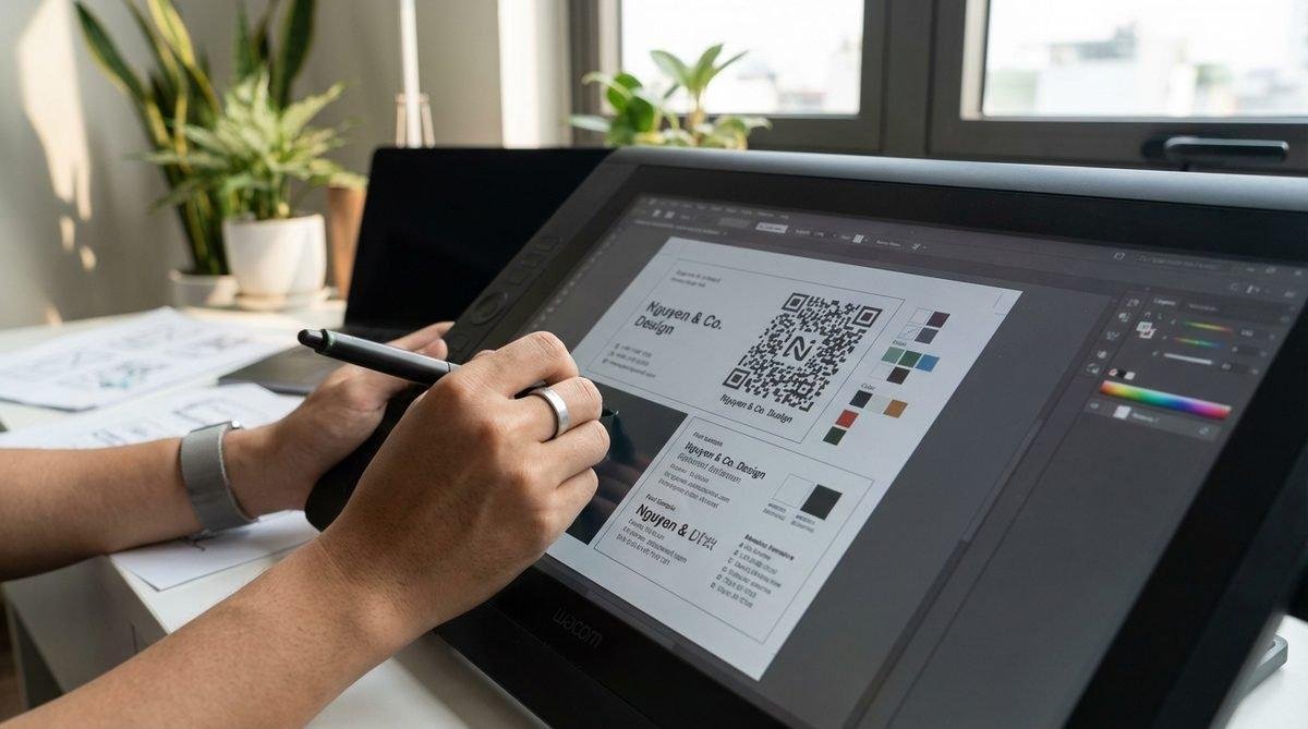 Quy trình thiết kế Mã QR trên danh thiếp chuyên nghiệp tại In Ấn Thiên Ngọc.