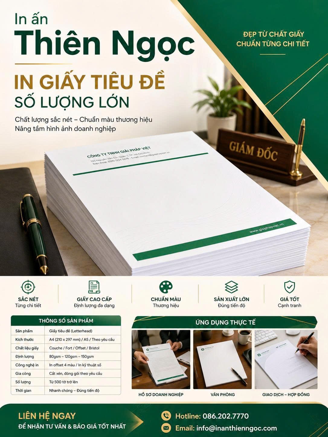 Giấy tiêu đề số lượng ít