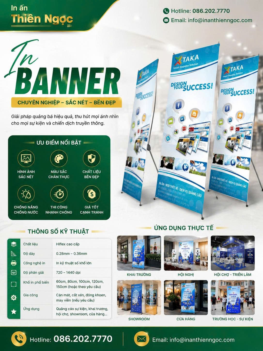In banner