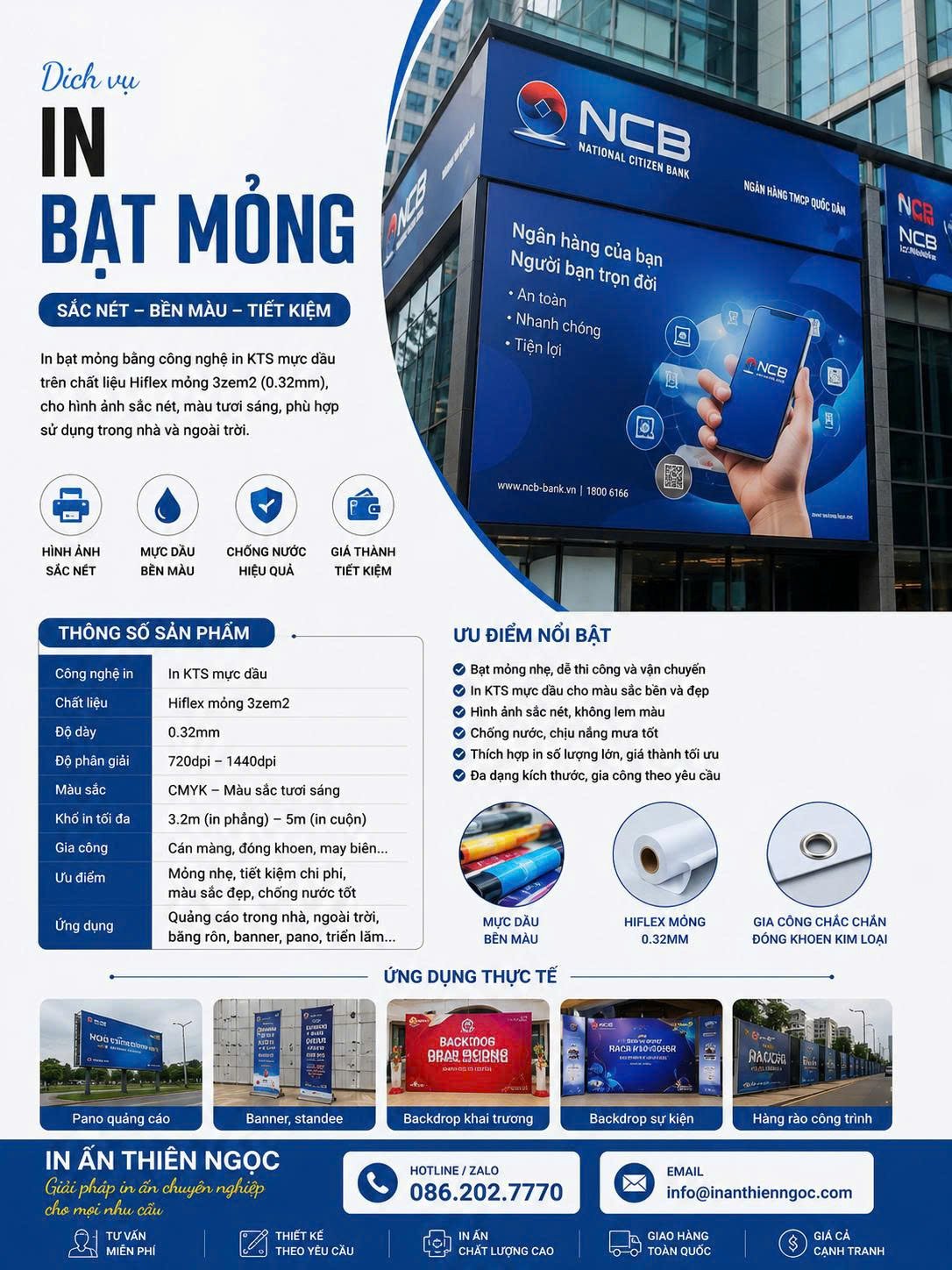 In bạt mỏng