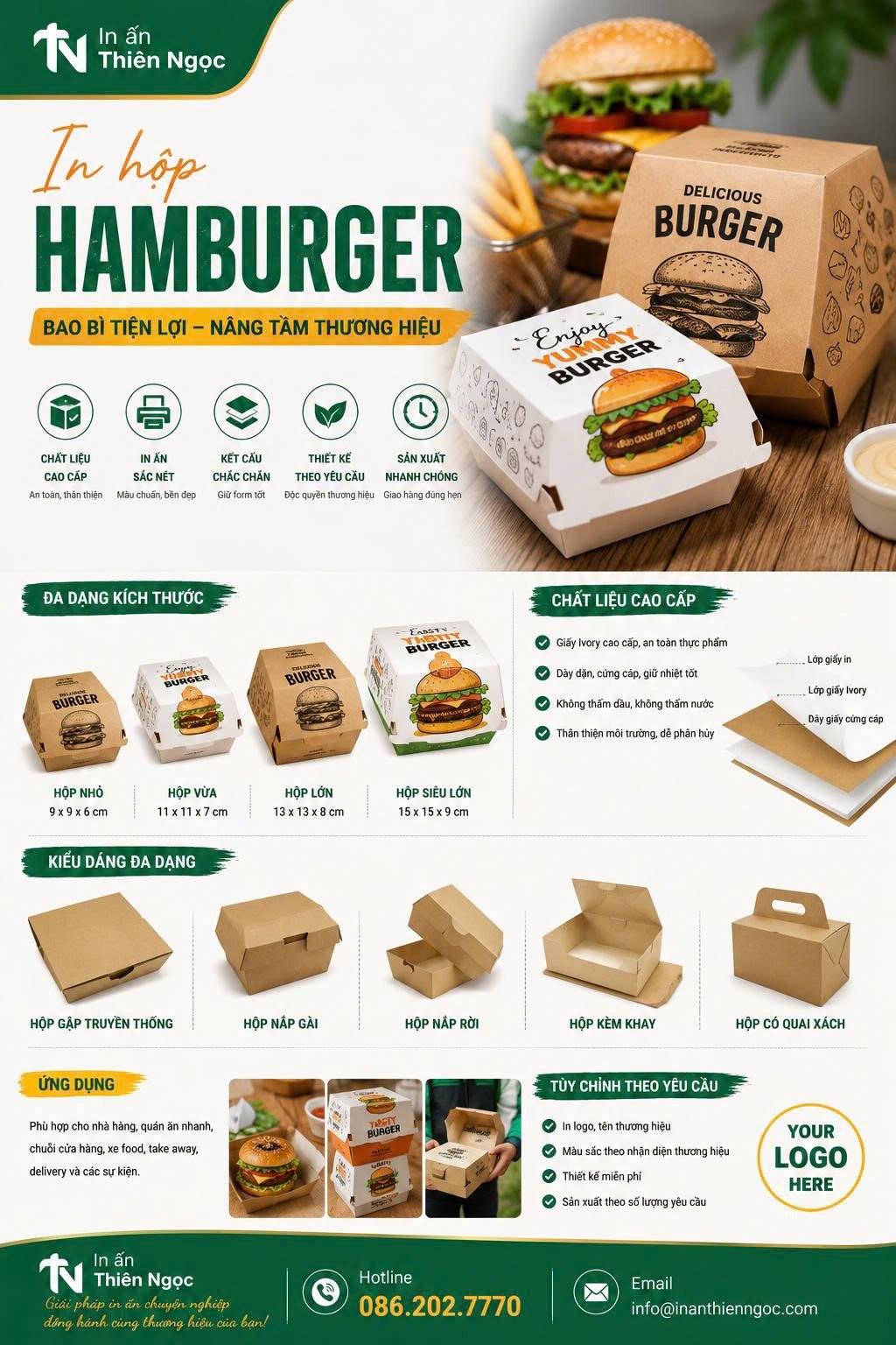 In hộp Hambuger