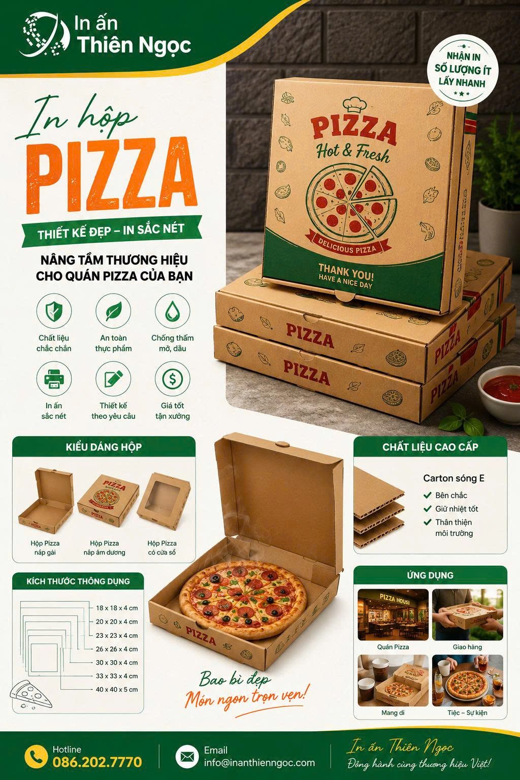 In hộp Pizza