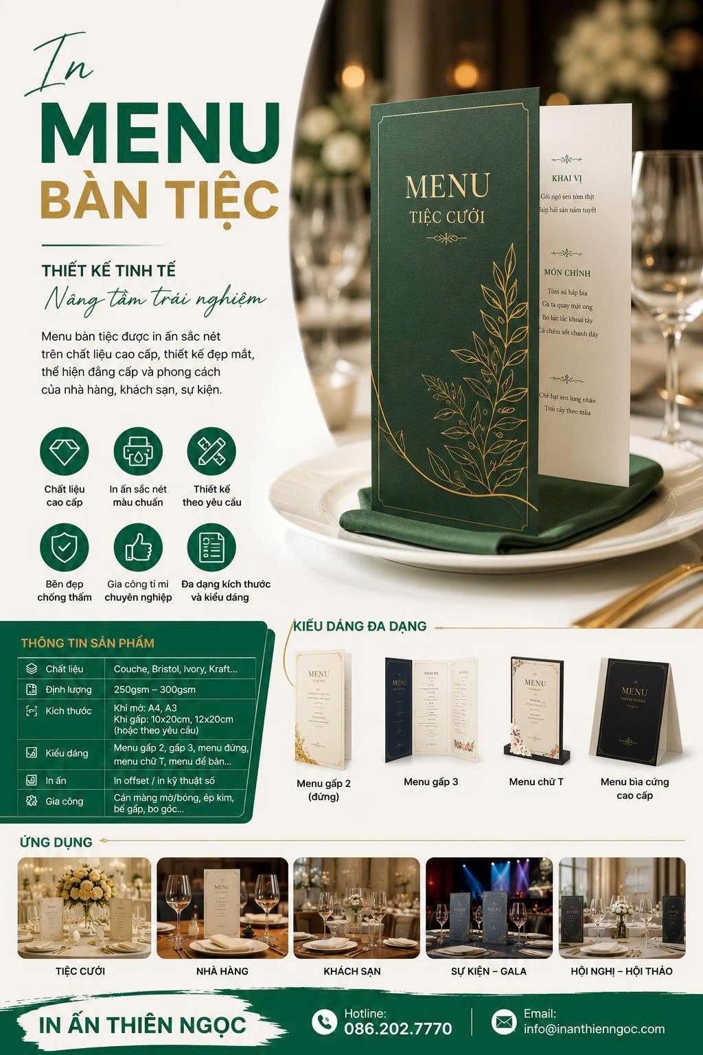 In menu bàn tiệc