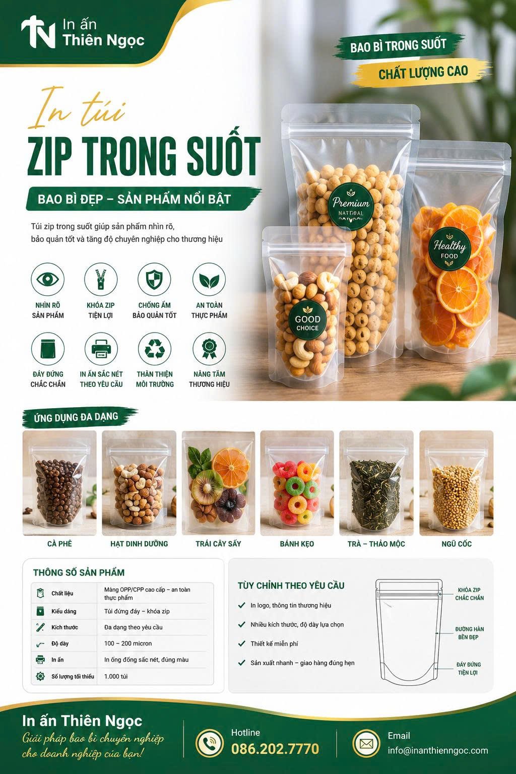 In túi Zip trong suốt