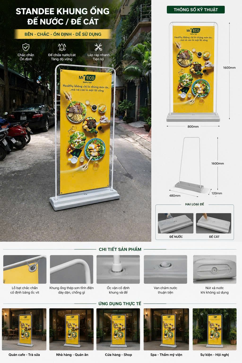 Standee khung ống