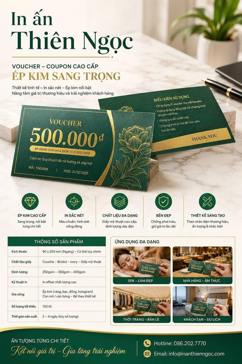 Giải pháp thiết kế Voucher – Coupon toàn diện và chuyên nghiệp của In Ấn Thiên Ngọc